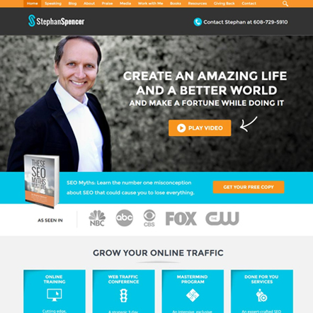 Screenshot of stephanspencer.com website